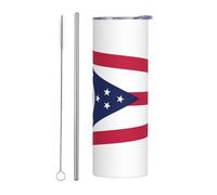 Kashinn 20oz Stainless Steel Tumbler Travel Mug for Coffee Iced Drinks Summer Cooling Cup Ohio State Flag Print