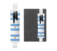 Kashinn Argentine flag Print Leather Pen Holder Elastic Band Pencil Case Bookmark for Notebooks Diaries Planners