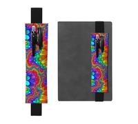 Kashinn Bright Color Print Leather Pen Holder Elastic Band Pencil Case Bookmark for Notebooks Diaries Planners