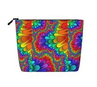 Kashinn Bright Color Print Single-Layer Cosmetic Pouch Fake Hemp Makeup Bag Coin Purse for Everyday Use Travel
