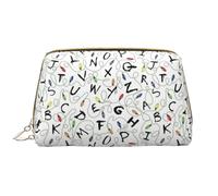 Kashinn character stripes Print Leather Makeup Bag Travel Cosmetic Bag Cute Vanity Case Toiletry Bag Skincare Pouch