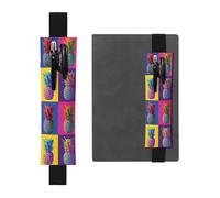 Kashinn Colorful pineapple pattern Print Leather Pen Holder Elastic Band Pencil Case Bookmark for Notebooks Diaries Planners