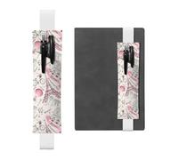 Kashinn Dog and Paris Towe Print Leather Pen Holder Elastic Band Pencil Case Bookmark for Notebooks Diaries Planners