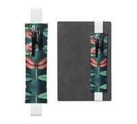 Kashinn Dragonfly with Water Lily Print Leather Pen Holder Elastic Band Pencil Case Bookmark for Notebooks Diaries Planners