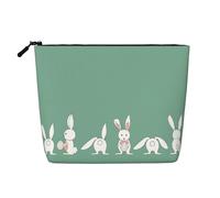 Kashinn Easter Bunny Print Single-Layer Cosmetic Pouch Fake Hemp Makeup Bag Coin Purse for Everyday Use Travel