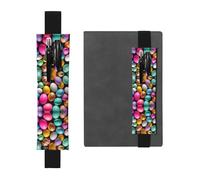 Kashinn Easter Eggs Print Leather Pen Holder Elastic Band Pencil Case Bookmark for Notebooks Diaries Planners