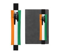 Kashinn Flag of Cote d'Ivoire Print Leather Pen Holder Elastic Band Pencil Case Bookmark for Notebooks Diaries Planners