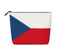Kashinn Flag of the Czech Republic Print Single-Layer Cosmetic Pouch Fake Hemp Makeup Bag Coin Purse for Everyday Use Travel