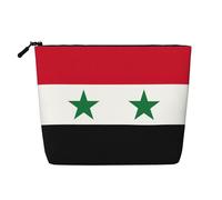 Kashinn Flag of the Syrian Arab Republic Print Single-Layer Cosmetic Pouch Fake Hemp Makeup Bag Coin Purse for Everyday Use Travel