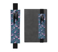 Kashinn Floral Swan Print Leather Pen Holder Elastic Band Pencil Case Bookmark for Notebooks Diaries Planners