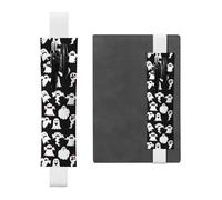 Kashinn Funny White Ghost Print Leather Pen Holder Elastic Band Pencil Case Bookmark for Notebooks Diaries Planners
