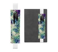 Kashinn Green Leopard Print Leather Pen Holder Elastic Band Pencil Case Bookmark for Notebooks Diaries Planners