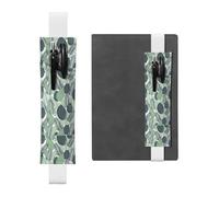 Kashinn Green Tropical Leaves Print Leather Pen Holder Elastic Band Pencil Case Bookmark for Notebooks Diaries Planners