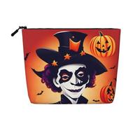 Kashinn happy halloween Print Single-Layer Cosmetic Pouch Fake Hemp Makeup Bag Coin Purse for Everyday Use Travel