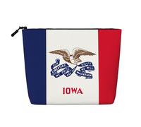 Kashinn Iowa state flag Print Single-Layer Cosmetic Pouch Fake Hemp Makeup Bag Coin Purse for Everyday Use Travel