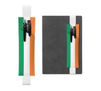 Kashinn Irish flag Print Leather Pen Holder Elastic Band Pencil Case Bookmark for Notebooks Diaries Planners
