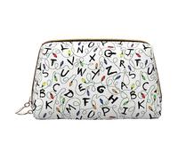 Kashinn Leather Cosmetic Bag Portable Makeup Bag Travel Cosmetic Zipper Pouch Skincare Bag character stripes Print