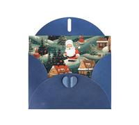 Kashinn Pearlized Greeting Card with Envelope Blank Notecard for Thank You Invitations Sympathy Christmas village Print