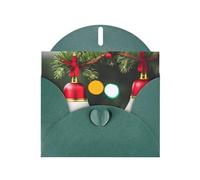 Kashinn Pearlized Greeting Card with Envelope Blank Notecard for Thank You Invitations Sympathy Christmas Tree and Bell Print