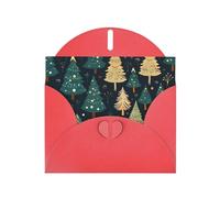 Kashinn Pearlized Greeting Card with Envelope Blank Notecard for Thank You Invitations Sympathy Christmas Tree Print
