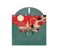 Kashinn Pearlized Greeting Card with Envelope Blank Notecard for Thank You Invitations Sympathy Christmas tree House Print