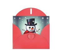 Kashinn Pearlized Greeting Card with Envelope Blank Notecard for Thank You Invitations Sympathy Christmas Snowman Print