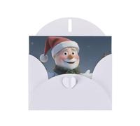Kashinn Pearlized Greeting Card with Envelope Blank Notecard for Thank You Invitations Sympathy Christmas Santa Snowman Print