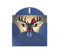 Kashinn Pearlized Greeting Card with Envelope Blank Notecard for Thank You Invitations Sympathy Christmas Deer Picture Print