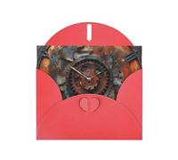 Kashinn Pearlized Greeting Card with Envelope Blank Notecard for Thank You Invitations Sympathy Clock Gear Print