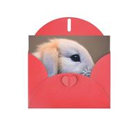 Kashinn Pearlized Greeting Card with Envelope Blank Notecard for Thank You Invitations Sympathy cry rabbit Print