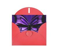 Kashinn Pearlized Greeting Card with Envelope Blank Notecard for Thank You Invitations Sympathy Cute Purple Butterfly Print
