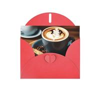 Kashinn Pearlized Greeting Card with Envelope Blank Notecard for Thank You Invitations Sympathy Delicious Coffee Print