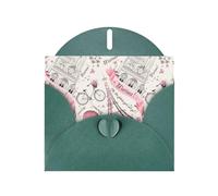 Kashinn Pearlized Greeting Card with Envelope Blank Notecard for Thank You Invitations Sympathy Dog and Paris Towe Print