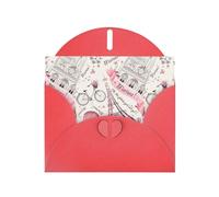 Kashinn Pearlized Greeting Card with Envelope Blank Notecard for Thank You Invitations Sympathy Dog and Paris Towe Print