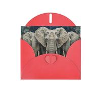 Kashinn Pearlized Greeting Card with Envelope Blank Notecard for Thank You Invitations Sympathy Elephants Art Print