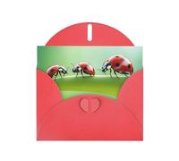 Kashinn Pearlized Greeting Card with Envelope Blank Notecard for Thank You Invitations Sympathy Funny Ladybug Print