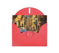 Kashinn Pearlized Greeting Card with Envelope Blank Notecard for Thank You Invitations Sympathy Italian Street Print
