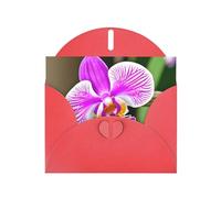 Kashinn Pearlized Greeting Card with Envelope Blank Notecard for Thank You Invitations Sympathy Orchid Print