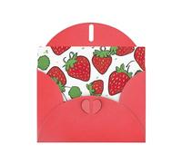Kashinn Pearlized Greeting Card with Envelope Blank Notecard for Thank You Invitations Sympathy Strawberry pattern Print