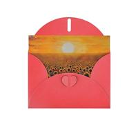 Kashinn Pearlized Greeting Card with Envelope Blank Notecard for Thank You Invitations Sympathy Sunflower Field Sunset Sea of Flowers Print