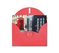 Kashinn Pearlized Greeting Card with Envelope Blank Notecard for Thank You Invitations Sympathy Telephone Booth Print