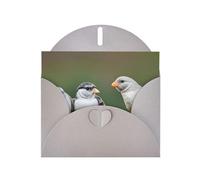 Kashinn Pearlized Greeting Card with Envelope Blank Notecard for Thank You Invitations Sympathy three birds Print