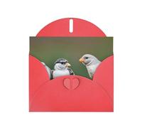 Kashinn Pearlized Greeting Card with Envelope Blank Notecard for Thank You Invitations Sympathy three birds Print