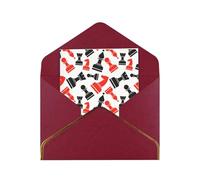 Kashinn Premium Pearlized Blank Greeting Card Chess Pattern Print Rose Gold Foil Edge All-Occasion Notecard Set