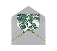 Kashinn Premium Pearlized Blank Greeting Card Green banana leaves Print Rose Gold Foil Edge All-Occasion Notecard Set
