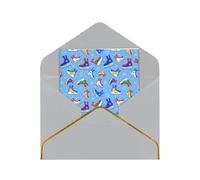 Kashinn Premium Pearlized Blank Greeting Card Hockey Elements Print Rose Gold Foil Edge All-Occasion Notecard Set