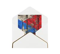 Kashinn Premium Pearlized Blank Greeting Card puerto rico wallpaper flag Print Rose Gold Foil Edge All-Occasion Notecard Set