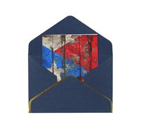 Kashinn Premium Pearlized Blank Greeting Card puerto rico wallpaper flag Print Rose Gold Foil Edge All-Occasion Notecard Set