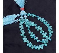 Kashish Gems & Jewels AAA Extremely Rare Natural Turquoise 7 x 5 mm Faceted Beads Gemstone Pear Briolettes 8 Inch Beach Turquoise Semi-Precious Stone Loose Beads