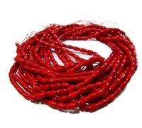 Kashish Gems & Jewels Smooth Tube Shape Gorgeous Red Coral Beads, Size 4x7mm Available, Sold per String 16 inches Long, Italian Red Coral AAA Quality Gemstones